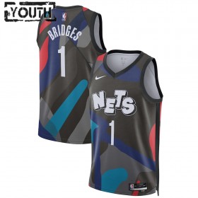 Camiseta Niños NBA Brooklyn Nets Mikal Bridges 2023-24 Nike City Edition Negro Swingman